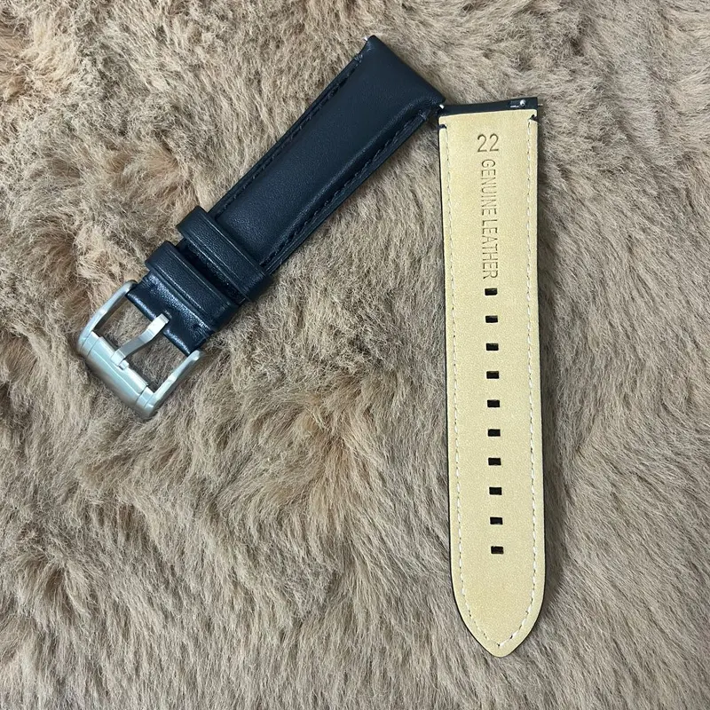 Fossil 22mm Black Leather Watch Strap - Durable Timepieces